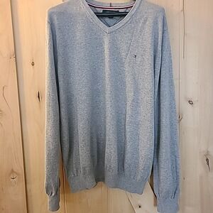 Tommy Hilfiger‎ Mens V Neck Sweater, Long Sleeve Casual Classic Top, XL